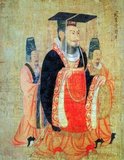 Emperor Guangwu (13 January 5 BC – 29 March 57), born Liu Xiu, was an emperor of the Chinese Han Dynasty, restorer of the dynasty in AD 25 and thus founder of the Later Han or Eastern Han (the restored Han Dynasty). He ruled over parts of China at first, and through suppression and conquest of regional warlords, the whole of China was consolidated by the time of his death in 57.<br/><br/>

Yan Liben (Wade–Giles: Yen Li-pen, c. 600-673), formally Baron Wenzhen of Boling, was a Chinese painter and government official of the early Tang Dynasty. His notable works include the Thirteen Emperors Scroll and Northern Qi Scholars Collating Classic Texts. He also painted the Portraits at Lingyan Pavilion, under Emperor Taizong of Tang, commissioned in 643 to commemorate 24 of the greatest contributors to Emperor Taizong's reign, as well as 18 portraits commemorating the 18 great scholars who served Emperor Taizong when he was the Prince of Qin. Yan's paintings included painted portraits of various Chinese emperors from the Han Dynasty (202 BC-220 AD) up until the Sui Dynasty (581-618) period