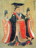 Emperor Wu of Jin (Chin Wu-ti), personal name Sīma Yan (236 – May 17, 290) was a grandson of Sima Yi, a son of Sima Zhao, and the first emperor of the Jin Dynasty (265-420) after forcing the Cao Wei emperor Cao Huan to abdicate to him. He reigned from 265 to 290, and after destroying Eastern Wu in 280 was the emperor of the unified Chinese empire. Emperor Wu was known for his extravagance and sensuality, especially after the unification of China; legends boasted of his incredible potency among ten thousand concubines.<br/><br/>

Yan Liben (Wade–Giles: Yen Li-pen, c. 600-673), formally Baron Wenzhen of Boling, was a Chinese painter and government official of the early Tang Dynasty. His notable works include the Thirteen Emperors Scroll and Northern Qi Scholars Collating Classic Texts. He also painted the Portraits at Lingyan Pavilion, under Emperor Taizong of Tang, commissioned in 643 to commemorate 24 of the greatest contributors to Emperor Taizong's reign, as well as 18 portraits commemorating the 18 great scholars who served Emperor Taizong when he was the Prince of Qin. Yan's paintings included painted portraits of various Chinese emperors from the Han Dynasty (202 BC-220 AD) up until the Sui Dynasty (581-618) period