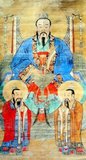Accoording to Daoist beliefs; the entire manifested universe is ruled by three original forces; the Three Pure Ones (Sanqing). The Three Pure Ones were brought into existence through the interaction of yin and yang. They are respectively Yuqing; 'The Jade Purity'; Shangqing; 'The Supreme Purity'; and Taiqing; 'The Grand Purity'.