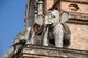 Thailand: Elephants adorning the main chedi, Wat Chedi Luang, Chiang Mai