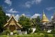 Thailand: Ubosot (ordination hall), ho trai (library) and chedi, Wat Chiang Man, Chiang Mai
